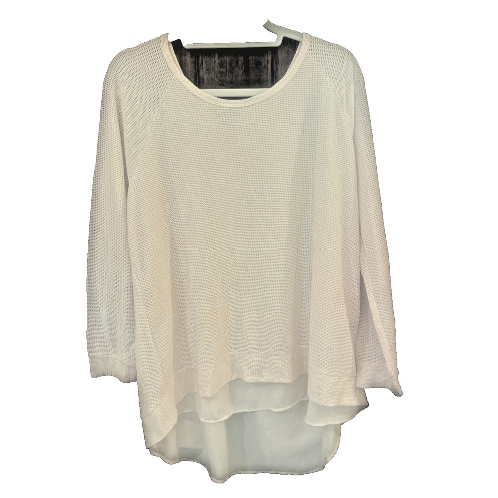 Tommy Hilfiger Pink Layered-Look Hem Sweater X-Large
